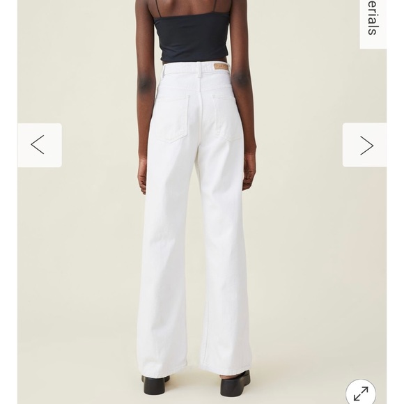 NWT Cotton On Long Wide Leg Jeans - White - Picture 3 of 4